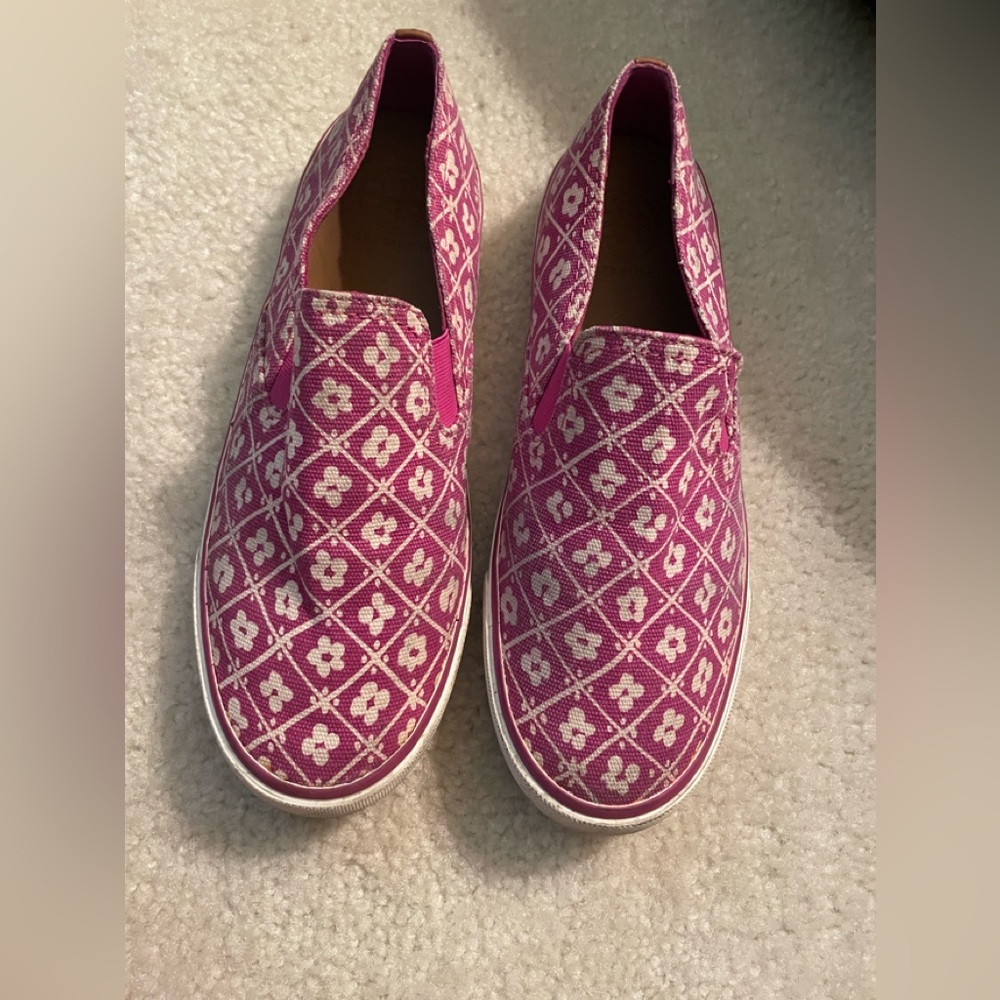 Tory Burch Pink canvas slip on